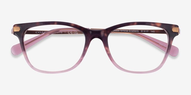 Coach HC6176 Rose Tortoise Gradient AcetateEyeglass Frames from EyeBuyDirect, Closed View