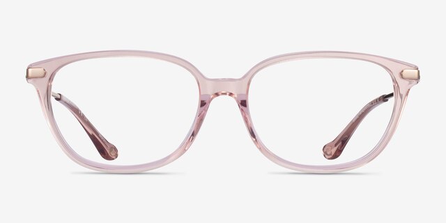 Coach HC6185 Transparent Pink Gold AcetateEyeglass Frames from EyeBuyDirect, Front View