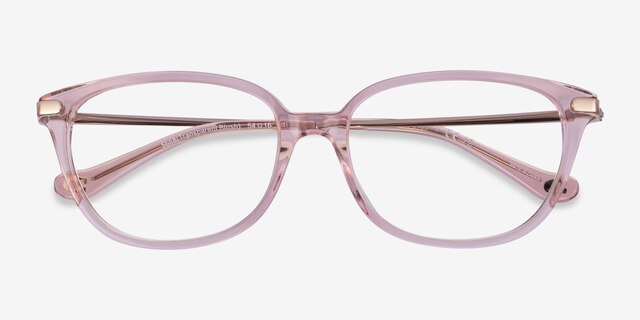 Coach HC6185 Transparent Pink Gold AcetateEyeglass Frames from EyeBuyDirect, Closed View