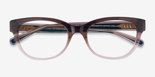 Coach HC6187 Transparent Brown Gradient AcetateEyeglass Frames from EyeBuyDirect, Closed View
