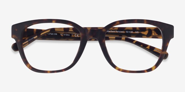 Coach HC6190U Matte Dark Tortoise AcetateEyeglass Frames from EyeBuyDirect, Closed View