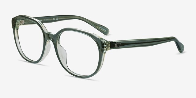 Coach HC6209U Transparent Green AcetateEyeglass Frames from EyeBuyDirect, Angle View