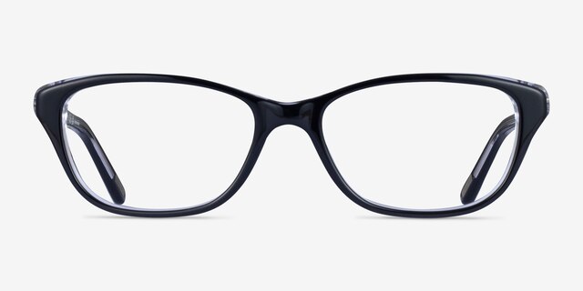 Ralph RA7020 Shiny Black AcetateEyeglass Frames from EyeBuyDirect, Front View