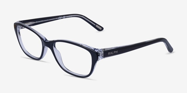 Ralph RA7020 Shiny Black AcetateEyeglass Frames from EyeBuyDirect, Angle View