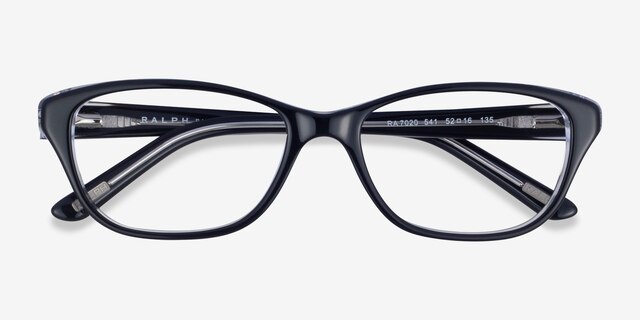 Ralph RA7020 Shiny Black AcetateEyeglass Frames from EyeBuyDirect, Closed View