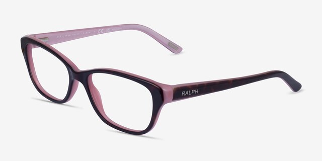 Ralph RA7020 Dark Tortoise AcetateEyeglass Frames from EyeBuyDirect, Angle View