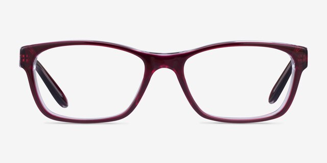 Ralph RA7039 Shiny Red On Crystal AcetateEyeglass Frames from EyeBuyDirect, Front View