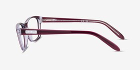 Ralph RA7039 Shiny Red On Crystal Acétate Montures de lunettes de vue d'EyeBuyDirect, Vue de Côté