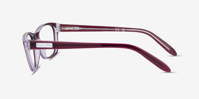 Ralph RA7039 Shiny Red On Crystal AcetateEyeglass Frames from EyeBuyDirect, Side View