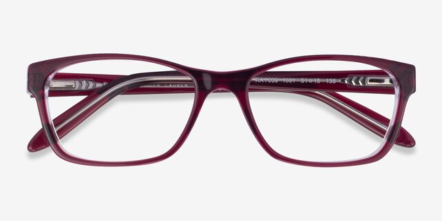 Ralph RA7039 Shiny Red On Crystal AcetateEyeglass Frames from EyeBuyDirect, Closed View