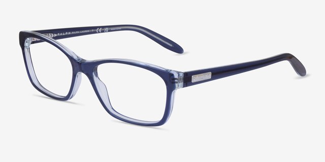 Ralph RA7039 Opal Blue AcetateEyeglass Frames from EyeBuyDirect, Angle View