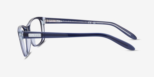 Ralph RA7039 Opal Blue AcetateEyeglass Frames from EyeBuyDirect, Side View
