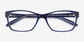 Ralph RA7039 Opal Blue Acétate Montures de lunettes de vue d'EyeBuyDirect, Vue Rapprochée
