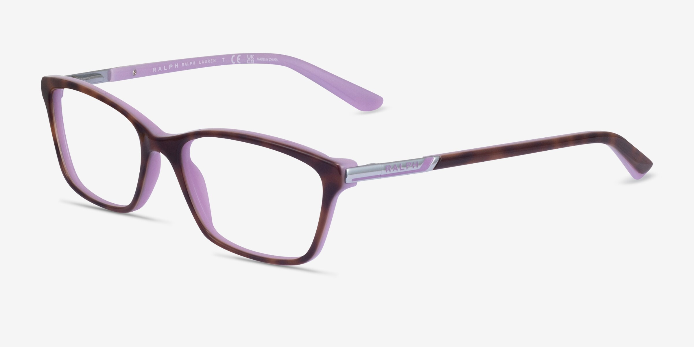 Ralph Lauren Women Purple Tortoise Eyeglass Frames Ralph Lauren Brown Tortoise Purple Lilac Wrap Glasses RA5130  main image 2