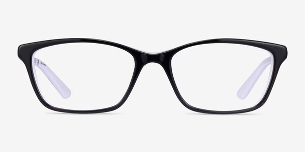 Ralph RA7044 Black On White Acetate Eyeglass Frames