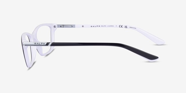 Ralph RA7044 Black On White AcétateMontures de lunettes de vue d'EyeBuyDirect, Vue de Côté