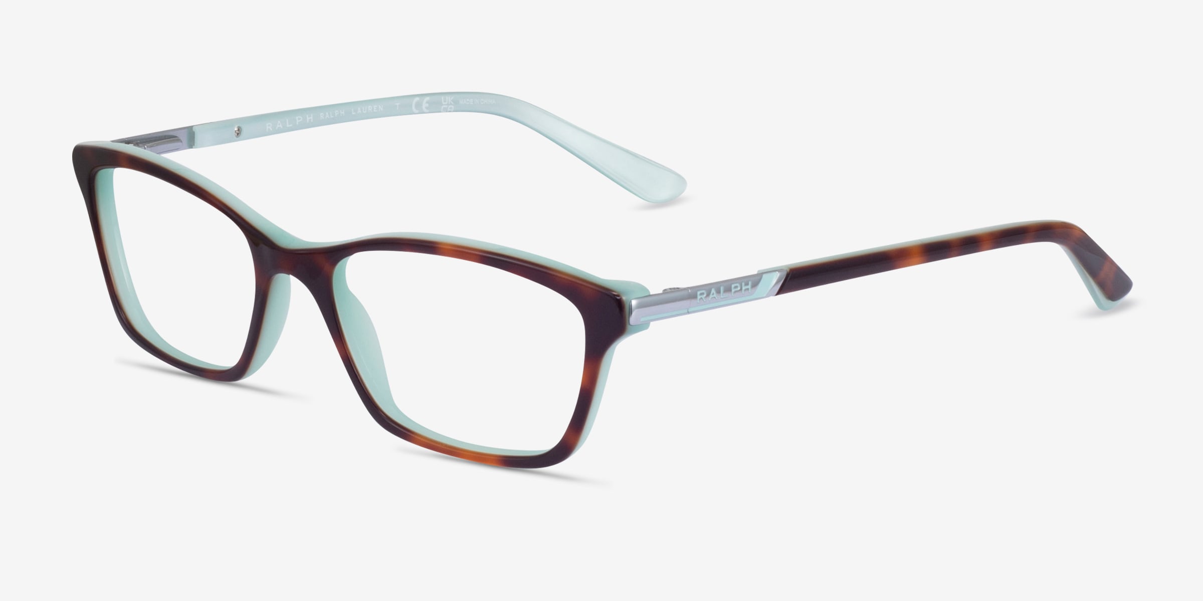 Ralph RA7044 - Cat Eye Tortoise Blue Frame Glasses For Women 