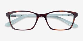 Ralph RA7044 Tortoise Blue Acétate Montures de lunettes de vue d'EyeBuyDirect, Vue Rapprochée
