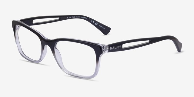 Ralph RA7069 Shiny Gradient Black AcetateEyeglass Frames from EyeBuyDirect, Angle View