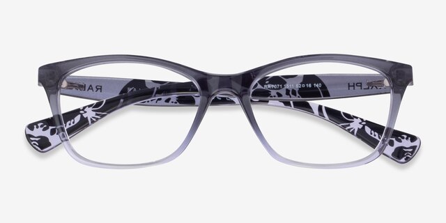 Ralph RA7071 Shiny Gradient Gray PlastiqueMontures de lunettes de vue d'EyeBuyDirect, Vue Rapprochée