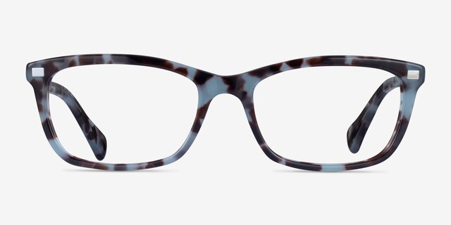 Ralph RA7089 Shiny Blue Tortoise AcetateEyeglass Frames from EyeBuyDirect, Front View