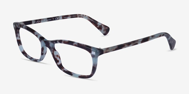 Ralph RA7089 Shiny Blue Tortoise AcetateEyeglass Frames from EyeBuyDirect, Angle View