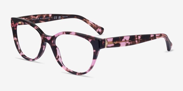 Ralph RA7103 Shiny Purple Tortoise AcetateEyeglass Frames from EyeBuyDirect, Angle View