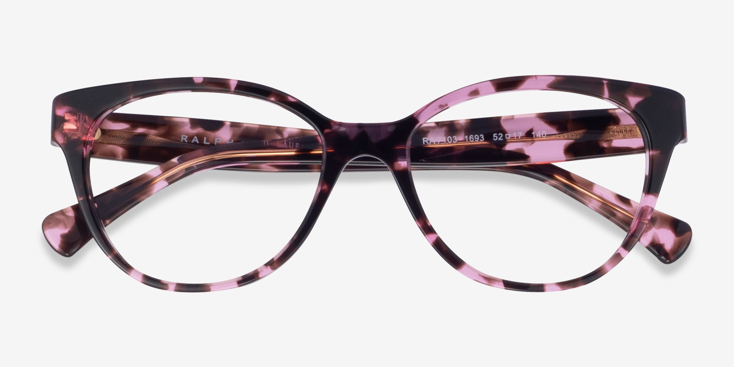 Ralph RA7103 - Cat Eye Shiny Purple Tortoise Frame Glasses