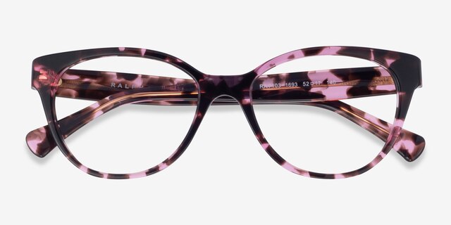 Ralph RA7103 Shiny Purple Tortoise AcetateEyeglass Frames from EyeBuyDirect, Closed View