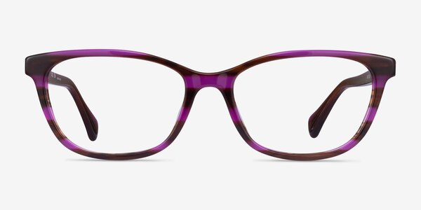 Ralph RA7133U Striped Brown Purple Acetate Eyeglass Frames