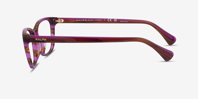 Ralph RA7133U Striped Brown Purple AcetateEyeglass Frames from EyeBuyDirect, Side View