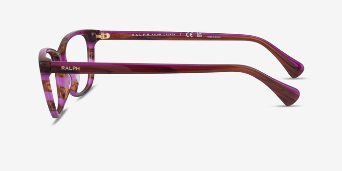 Ralph RA7133U Striped Brown Purple Acetate Eyeglass Frames from EyeBuyDirect