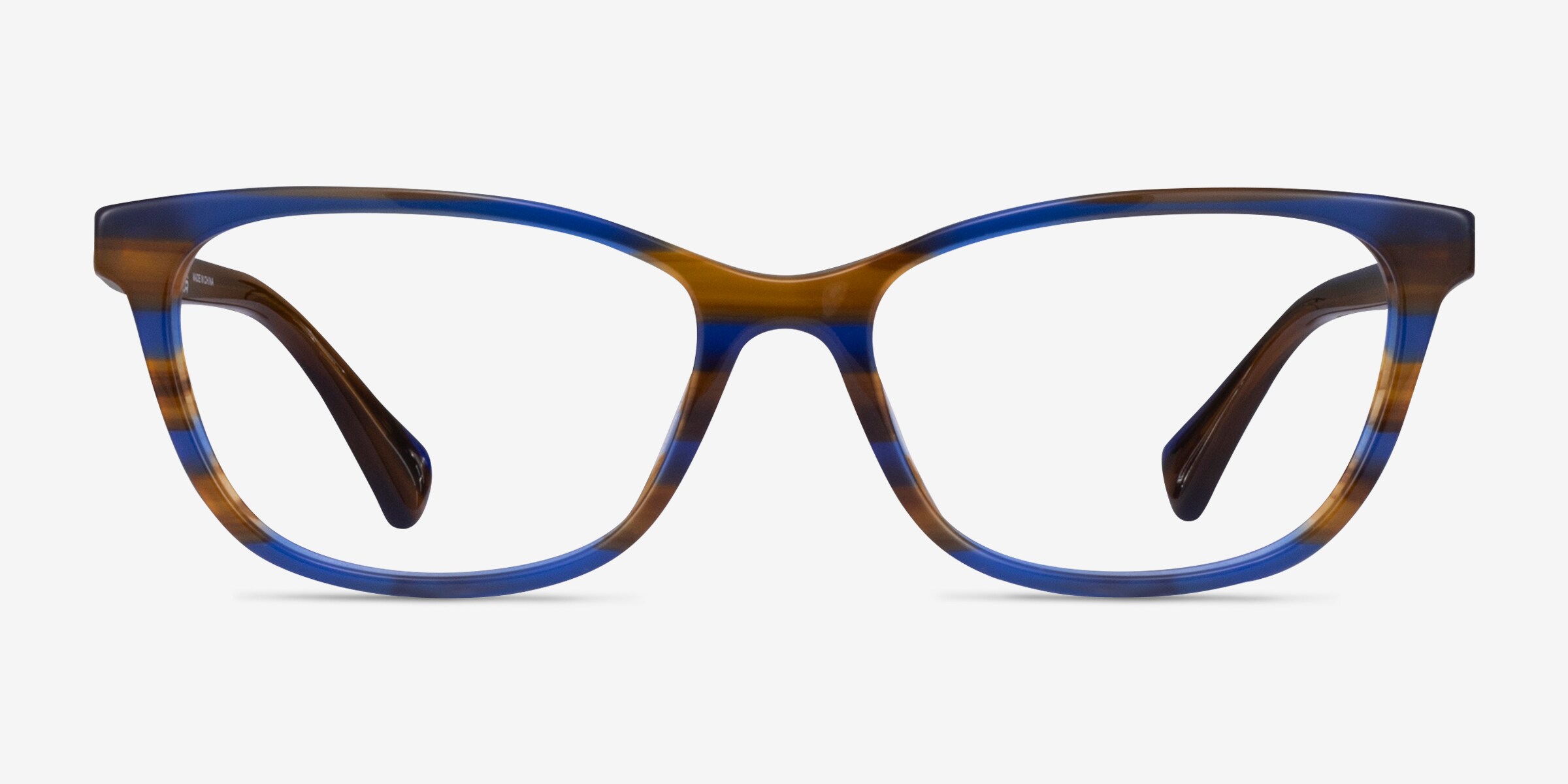Ralph RA7133U - Cat Eye Striped Brown Blue Frame Eyeglasses