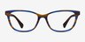 Ralph RA7133U Striped Brown Blue AcetateEyeglass Frames from EyeBuyDirect, Front View