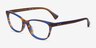 Ralph RA7133U Striped Brown Blue AcetateEyeglass Frames from EyeBuyDirect, Angle View