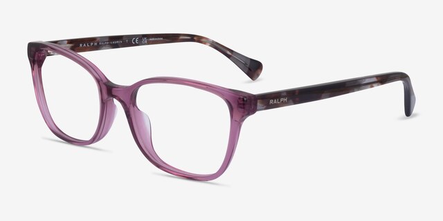 Ralph RA7137U Shiny Transparent Purple AcétateMontures de lunettes de vue d'EyeBuyDirect, Vue d'Angle