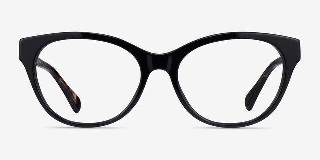 Ralph RA7141 Shiny Black AcetateEyeglass Frames from EyeBuyDirect, Front View