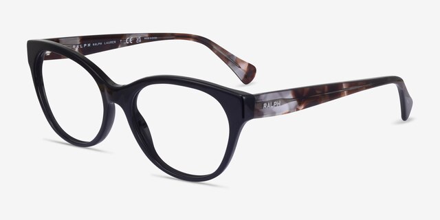 Ralph RA7141 Shiny Black AcetateEyeglass Frames from EyeBuyDirect, Angle View
