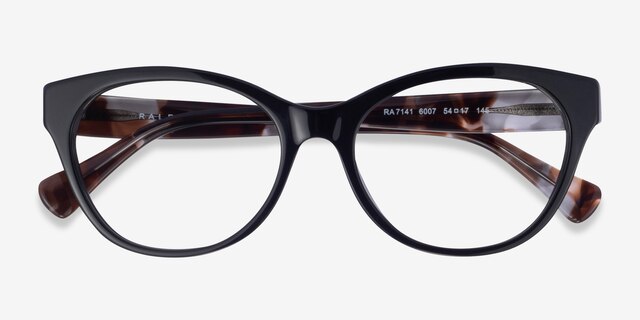 Ralph RA7141 Shiny Black AcetateEyeglass Frames from EyeBuyDirect, Closed View