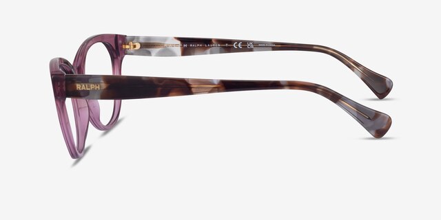 Ralph RA7141 Shiny Transparent Purple AcetateEyeglass Frames from EyeBuyDirect, Side View