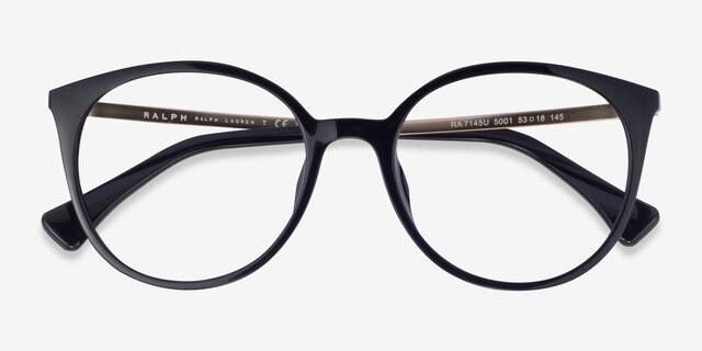 Ralph RA7145U Shiny Black PlasticEyeglass Frames from EyeBuyDirect, Closed View