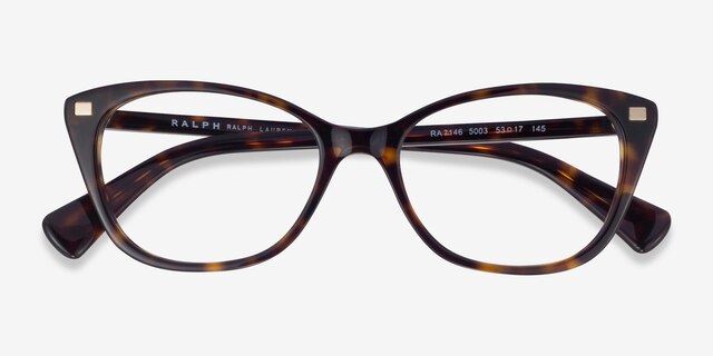 Ralph RA7146 Shiny Tortoise AcetateEyeglass Frames from EyeBuyDirect, Closed View