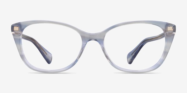 Ralph RA7146 Striped Blue Clear Acetate Eyeglass Frames