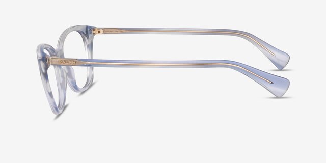 Ralph RA7146 Striped Blue Clear AcetateEyeglass Frames from EyeBuyDirect, Side View