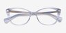 Ralph RA7146 Striped Blue Clear AcetateEyeglass Frames from EyeBuyDirect, Closed View