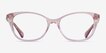 Ralph RA7146 Shiny Striped Pink AcetateEyeglass Frames from EyeBuyDirect, Front View