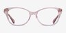 Ralph RA7146 Shiny Striped Pink AcetateEyeglass Frames from EyeBuyDirect, Front View