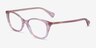 Ralph RA7146 Shiny Striped Pink AcetateEyeglass Frames from EyeBuyDirect, Angle View
