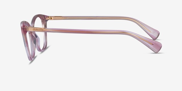 Ralph RA7146 Shiny Striped Pink AcetateEyeglass Frames from EyeBuyDirect, Side View