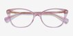 Ralph RA7146 Shiny Striped Pink AcetateEyeglass Frames from EyeBuyDirect, Closed View